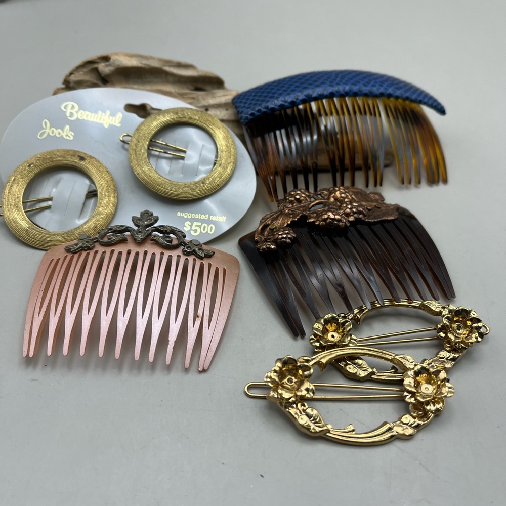 Timeless Treasure Trove Vintage Gold and Pink Hair Accessories Set